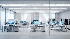 Modern High-Tech Laboratory with Advanced Equipment and Computers