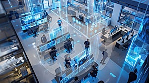 Modern High-Tech Office Design with Smart Workstations