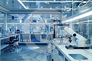 Modern, High-Tech Scientific Laboratory Interior