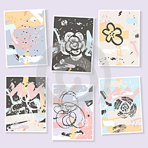 Modern Hipster set of artistic cards, posters,placards, flyers, invitations.