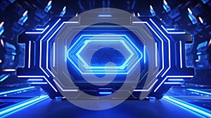 Modern holographic frame on artistic watercolor background for creative projects