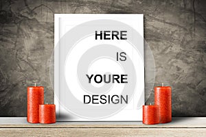 Modern home decor mock-up, Black frame with place for text.