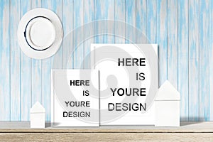 Modern home decor mock-up, Black frame with place for text.