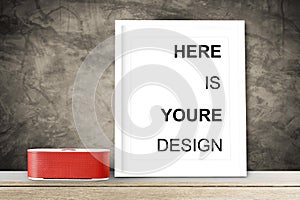 Modern home decor mock-up, Black frame with place for text.