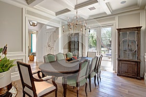 Modern Home Dining Room With Wood Table