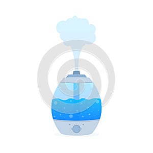 Modern home humidifier. Humidifier air diffuser. Purifier microclimate. Vector stock illustration