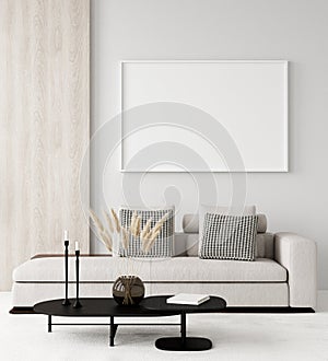 Modern home interior, mock up canvas photo