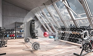 modern home interior and personal gym