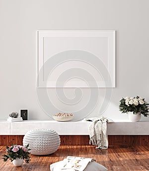 Modern home interior, poster mock up