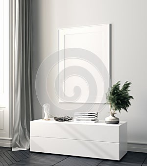 Modern home interior, poster mock up