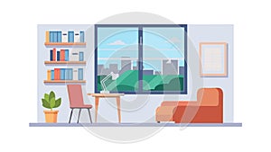 Modern Home Office Interior, Cozy Work-from-Home Setup Vector, vector design Generative AI