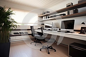 modern home office with minimalist design and clean lines