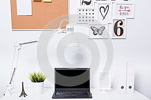 Modern home office notebook laptop computer