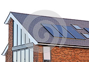 Modern home solar panels photo