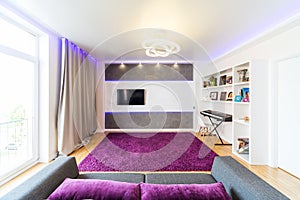 Modern home theater interior