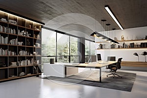 Modern homeoffice workspace created with generative AI technology