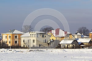 Modern homes on a new housing development area.