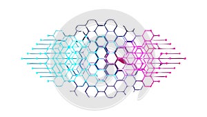 Modern Honeycomb Hexagonal Pattern - Innovation, Structure Connection, vector design Generative AI