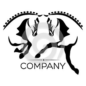 Modern horse logo. Vector illustration. photo