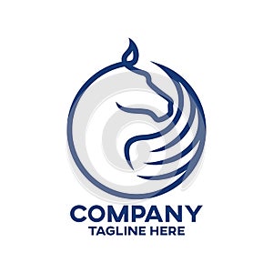 Modern horse pegasus logo