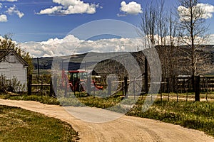 Modern Horse Ranch Landscape On A Beautiful Spring Day