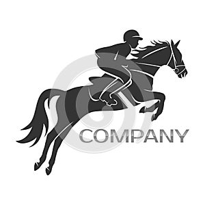 Modern horse with rider logo