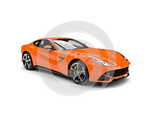 Modern hot orange fast concept car