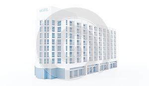 Modern hotel building model 3d render