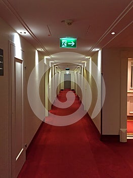 Modern hotel corridor view