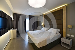 Modern hotel double room interior design