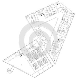 Instalación que proporciona servicios de alojamiento piso arquitectónico 