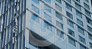 Modern hotel with glass windows