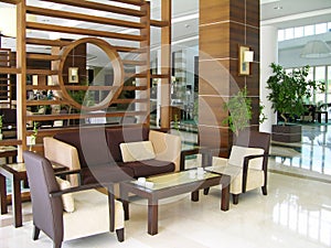 Modern hotel lobby