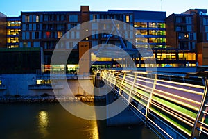 Modern Hotel By The River By Night