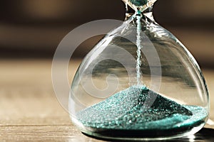 Modern Hourglass. symbol of time. countdown photo