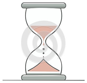 Modern Hourglass Timer Icon with Flowing Pink Sand for Time Management