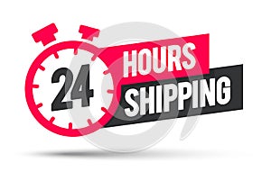 Modern 24 Hours Shipping Label
