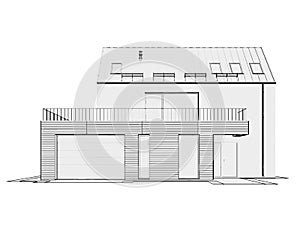 Modern house 14 - front view