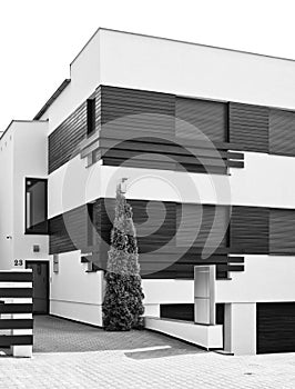 Modern house architecture black and white