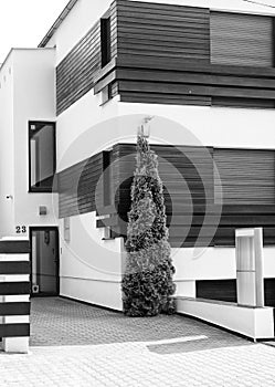 Modern house architecture black and white