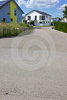 modern house architecture in rural countryside at springtime