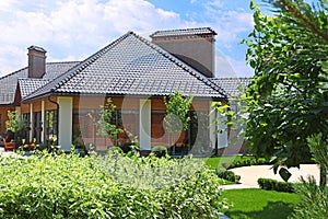 Modern house and beautiful garden