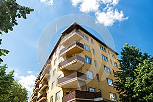 Modern house in berlin, germany. house with balcony. architecture and design concept. moving to a new apartment