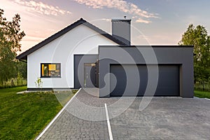 Modern house with big garage