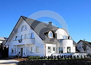 Modern house and blue sky