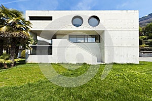 Modern house in cement, front