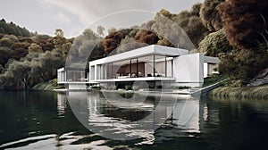 Modern House - Contemporary design - Generative AI, AI generated