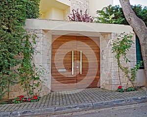 A modern house entrance door, Athens northern suburbs, Greece
