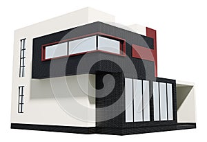 Modern house exterior 3d