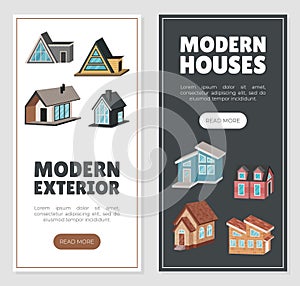 Modern House Exterior Banner Design and Flyer Vector Template